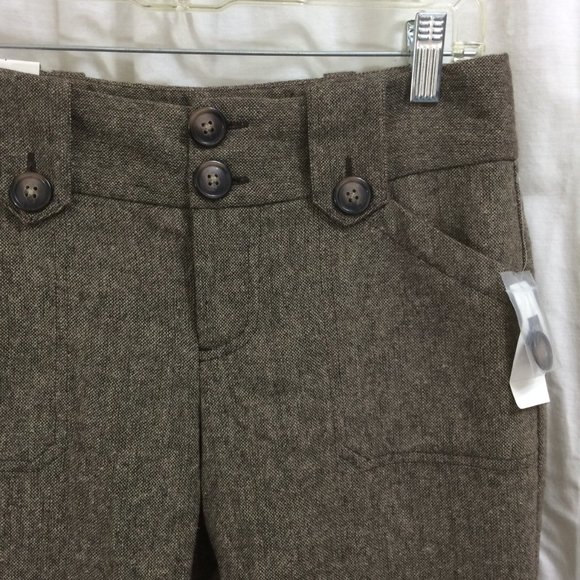 GAP Trousers NEW Wide Leg Brown Tweed Lined Wool Blend Pants Size 4 - Picture 5 of 5